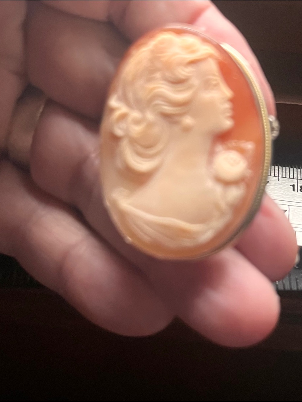 Classic Carved Shell Cameo Pendant Necklace Cameo Brooch - Picture 3 of 11